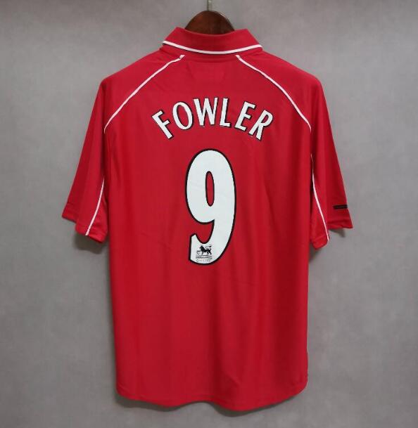 2000-01 Liverpool Retro Home Kit Soccer Jersey Fowler #9